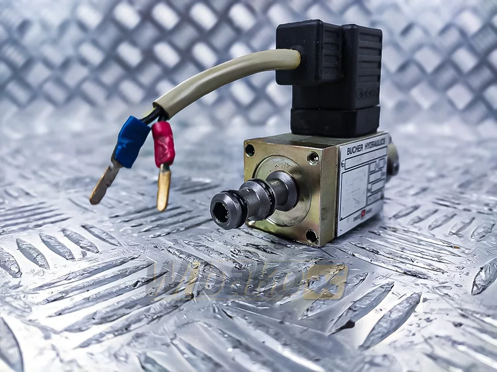 Bucher Hydraulics valve with solenoid coil and electrical connector