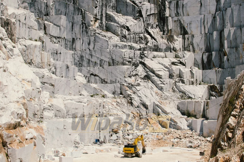 excavator at work in a quarry