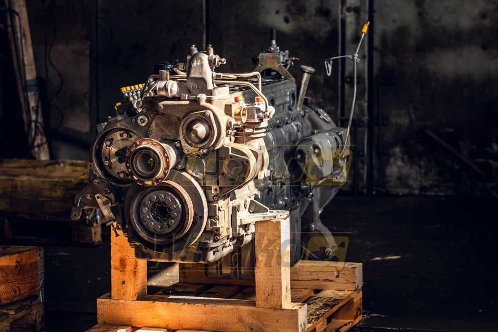 combustion engine in the workshop