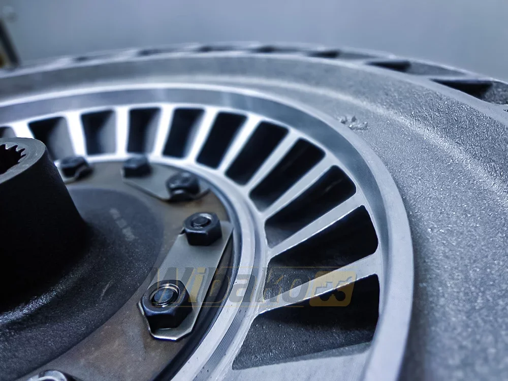 Close-up of the blades and hub mounting of a torque converter
