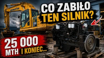 Komatsu PC350LC with a dead engine. Replacement with a re-equipped Cummins QSC8.3