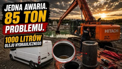 One small thing stopped an 85-tonne giant. Installing pumps in a Hitachi ZX870